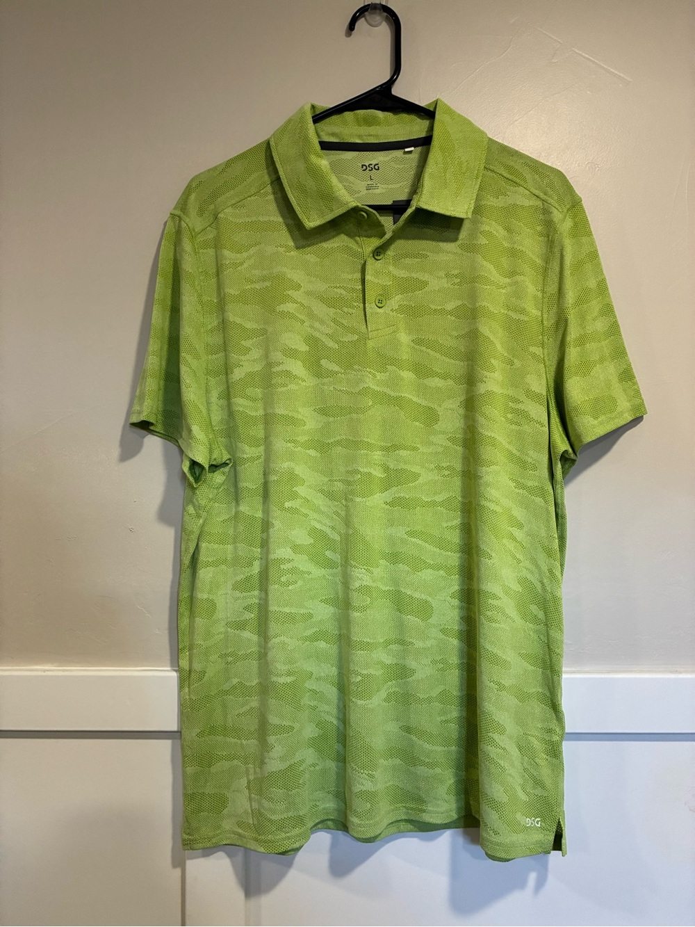 DSG Lime Green Camo-Pattern Polo